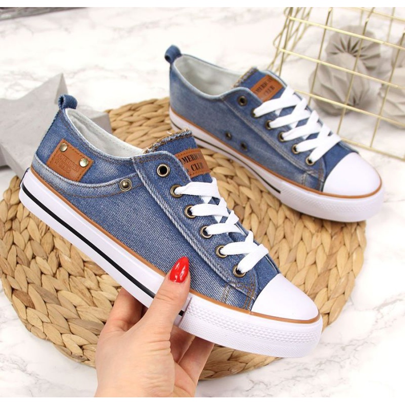 Sneaker in denim American Club W AM653A blu 1