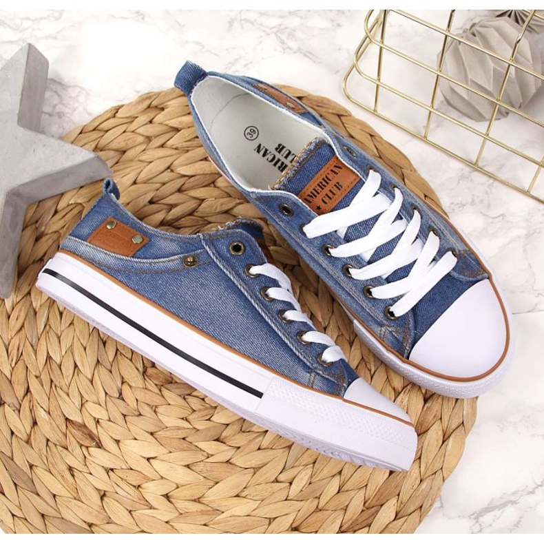Sneaker in denim American Club W AM653A blu 2