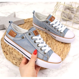 Sneaker in denim American Club W AM653B blu 1