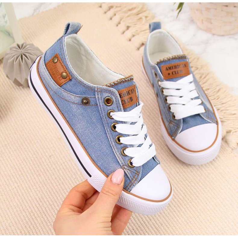 Sneaker in denim American Club Jr AM783A blu 1