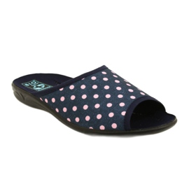Ciabatte da donna Adanex Sara a pois 24961 blu navy rosa 1