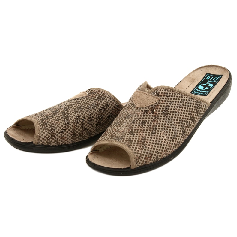 Ciabatte da donna Adanex Diana pantofole DIK 27247 beige marrone 2