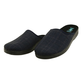 Pantofole da uomo Pantofole Adanex 27318 Per Pedes Checkered blu navy 4