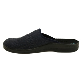 Pantofole da uomo Pantofole Adanex 27318 Per Pedes Checkered blu navy 3