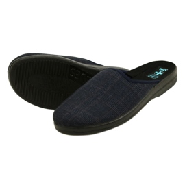 Pantofole da uomo Pantofole Adanex 27318 Per Pedes Checkered blu navy 5