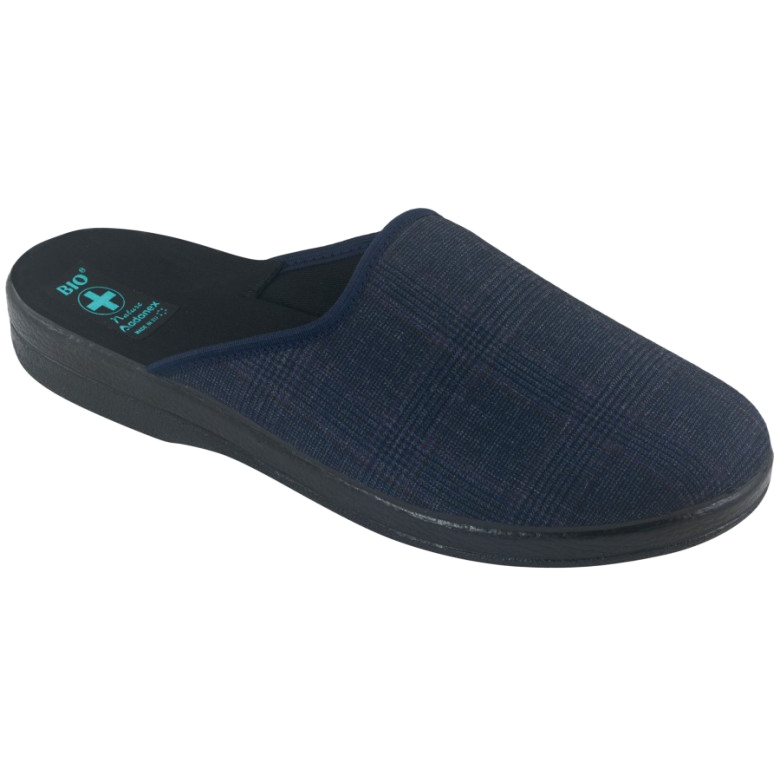 Pantofole da uomo Pantofole Adanex 27318 Per Pedes Checkered blu navy 1