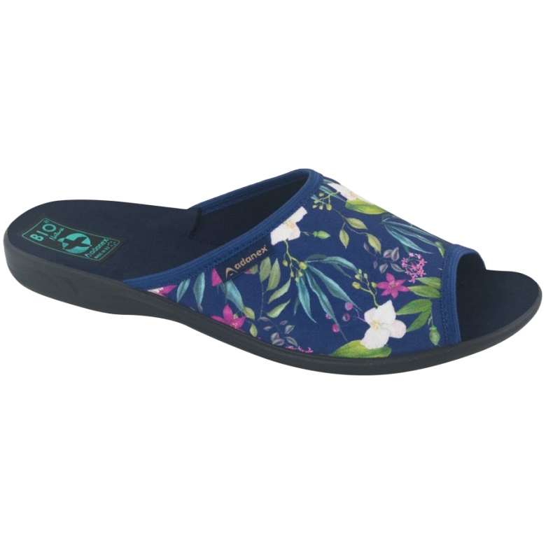 Ciabatte da donna con fiori Adanex Sara SAK1 27272 blu navy blu rosa verde 1
