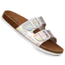 Ciabatte con fibbie Big Star W HH274895 argento d'argento 1