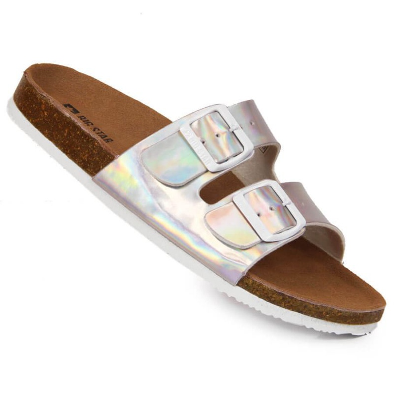 Ciabatte con fibbie Big Star W HH274895 argento d'argento 1