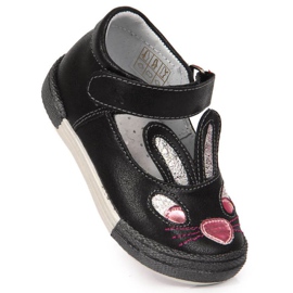 Scarpe con velcro per coniglietti Kornecki Jr 6480 nere nero 1