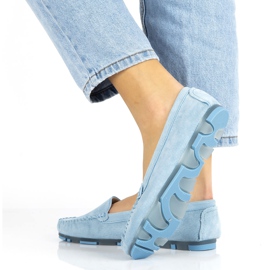 Mocassini da donna in pelle Filippo DP2037/22 blu 7