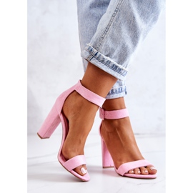 FB2 Sandali In Pelle Scamosciata Con Tacco Rosa Jacqueline 1