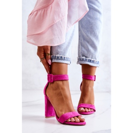 FB2 Sandali Tacco Alto In Pelle Scamosciata Fucsia Jacqueline rosa 1