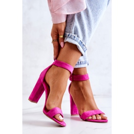 FB2 Sandali Tacco Alto In Pelle Scamosciata Fucsia Jacqueline rosa 2