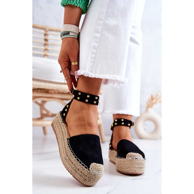 FB2 Sandali espadrillas Lillian neri con getti nero 2