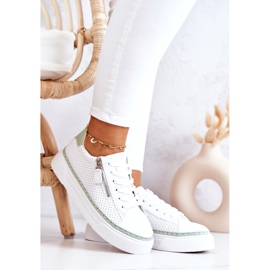 FB2 Scarpe Sportive Sulla Piattaforma Louisa Bianca E Verde 2