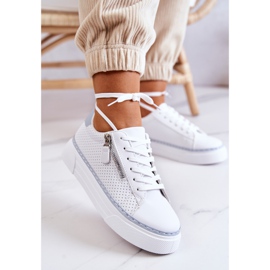 FB2 Scarpe Sportive Sulla Piattaforma Louisa Bianca E Blu bianco 2