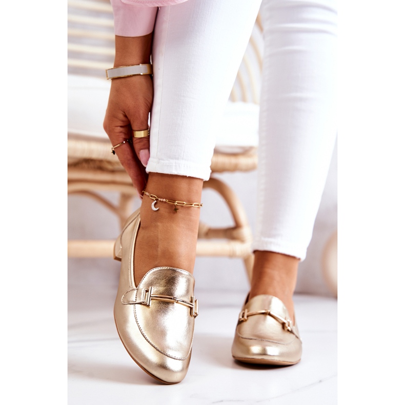 Scarpe brogue da donna Laura Messi 2121 Gold d'oro 1
