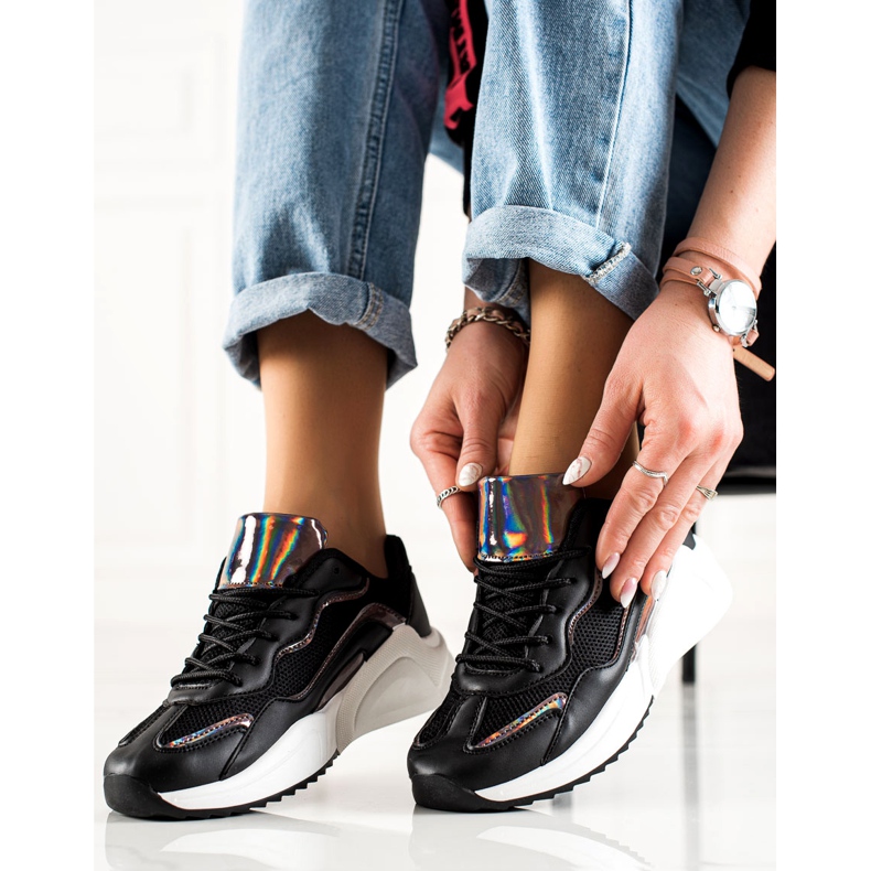 TRENDI Sneakers Con Effetto Holo nero 1