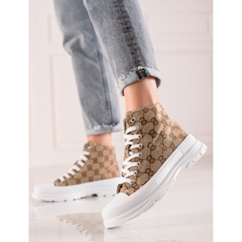 Bona Sneakers alte fantasia marrone 1