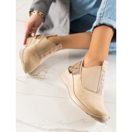 Filippo Sneakers senza lacci in pelle beige marrone 2