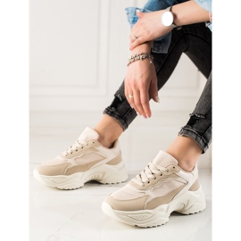 Marquiz Sneakers beige sulla piattaforma 1