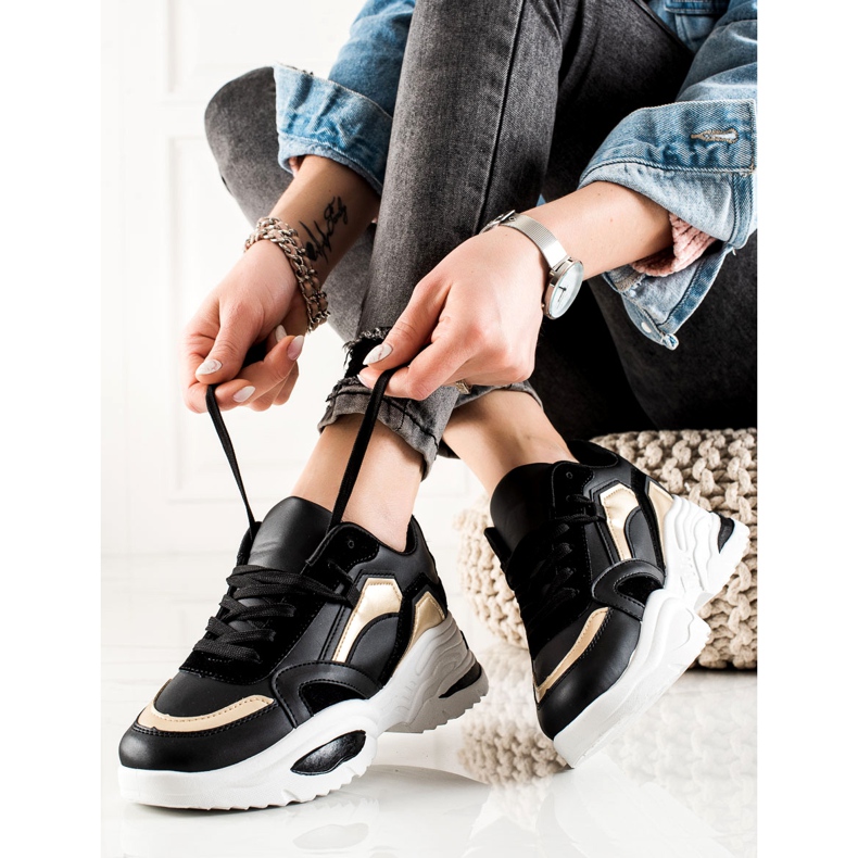 TRENDI Sneakers in ecopelle nero 1