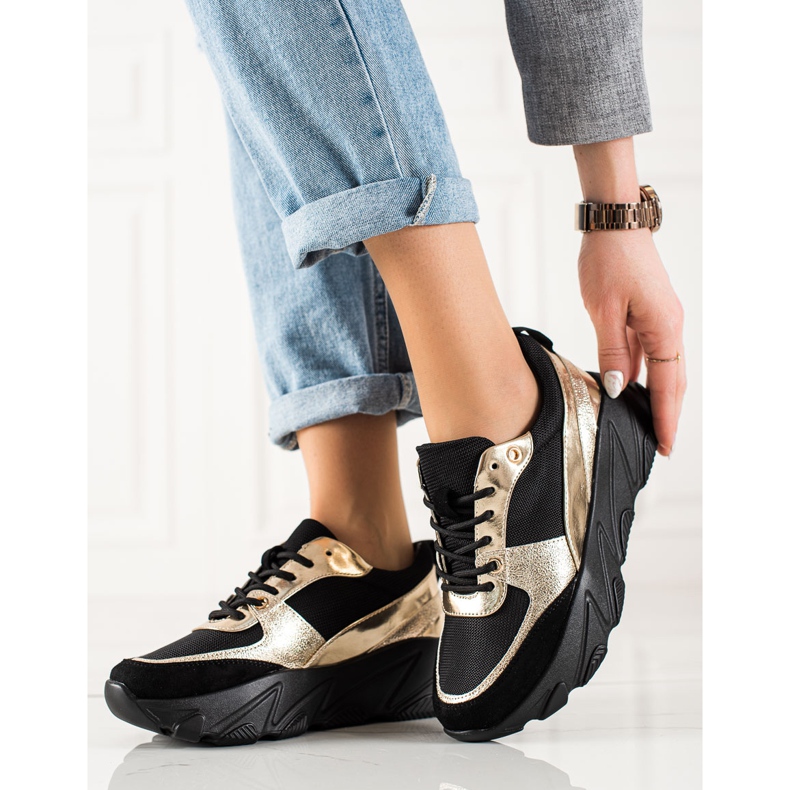 W. Potocki Sneakers Potocki nere e dorate nero d'oro 1