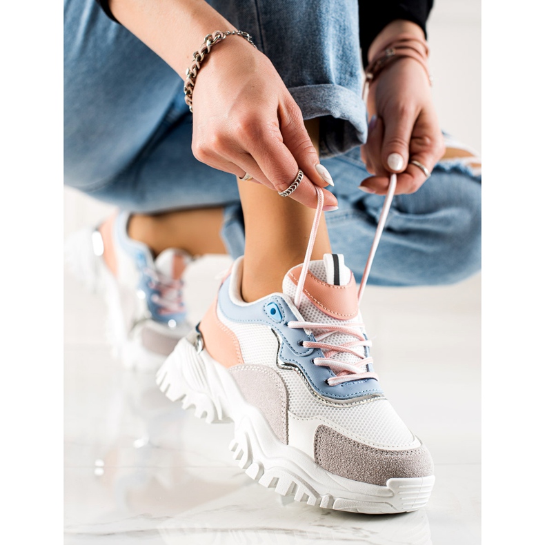 TRENDI Scarpe da ginnastica alla moda bianca multicolore 1