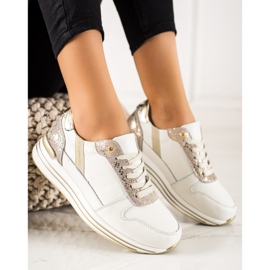 Goodin Sneakers in pelle sulla piattaforma bianco multicolore 1