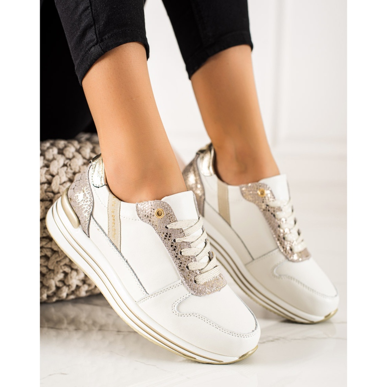 Goodin Sneakers in pelle sulla piattaforma bianca multicolore 1