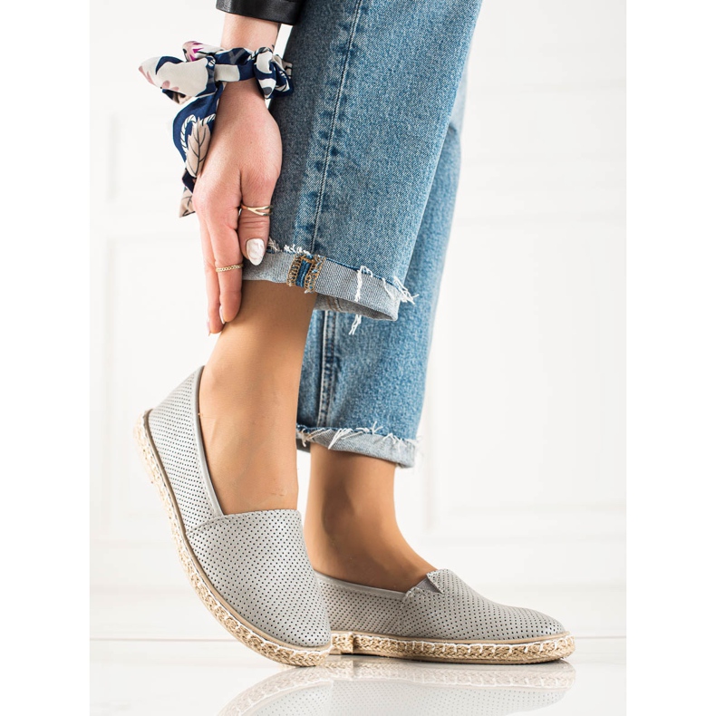 TRENDI Comode espadrillas in ecopelle grigio 1