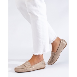 Goodin Mocassini classici in tessuto beige 1