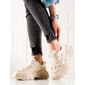 TRENDI Sneakers alla moda beige 1