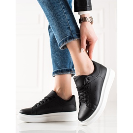 TRENDI Sneakers Con Ecopelle Sulla Piattaforma nero 1