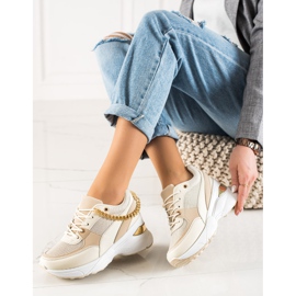 Ideal Shoes Sneakers Con Catena beige 1