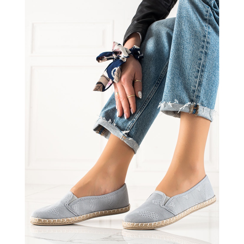 TRENDI Espadrillas slipony casual grigio 2