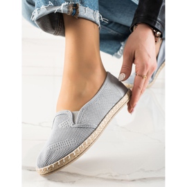 TRENDI Espadrillas slipony casual grigio 1