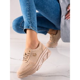Filippo Sneakers in pelle beige marrone 1