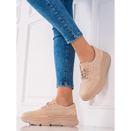 Filippo Sneakers in pelle beige marrone 2