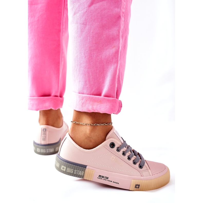 Sneakers da donna in pelle Big Star II274133 Rosa 3