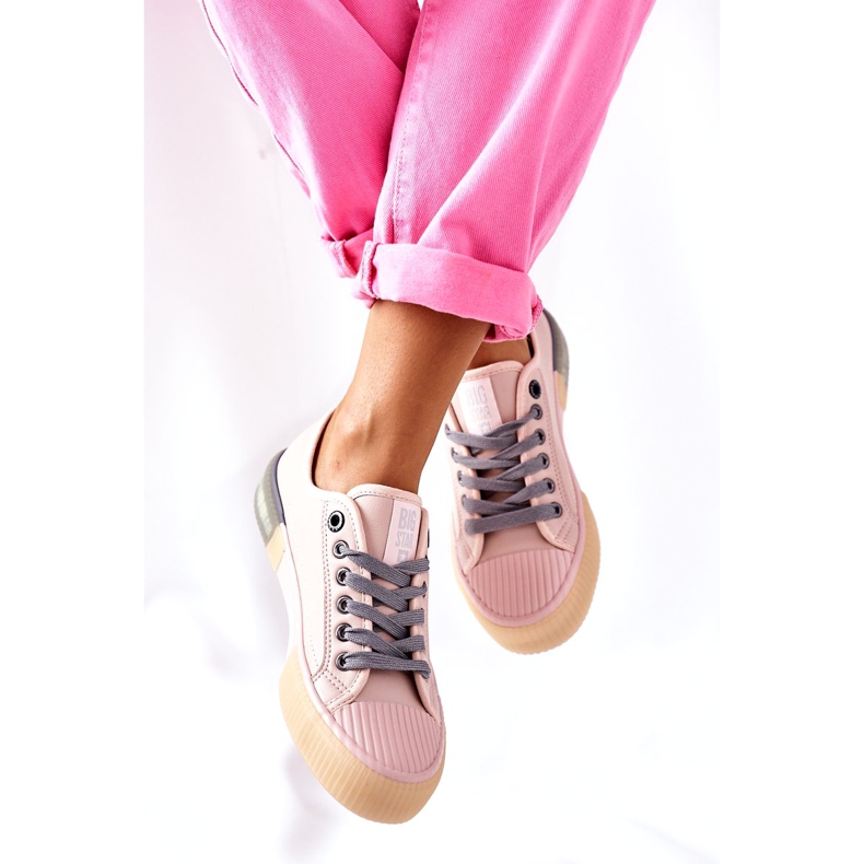 Sneakers da donna in pelle Big Star II274133 Rosa 4