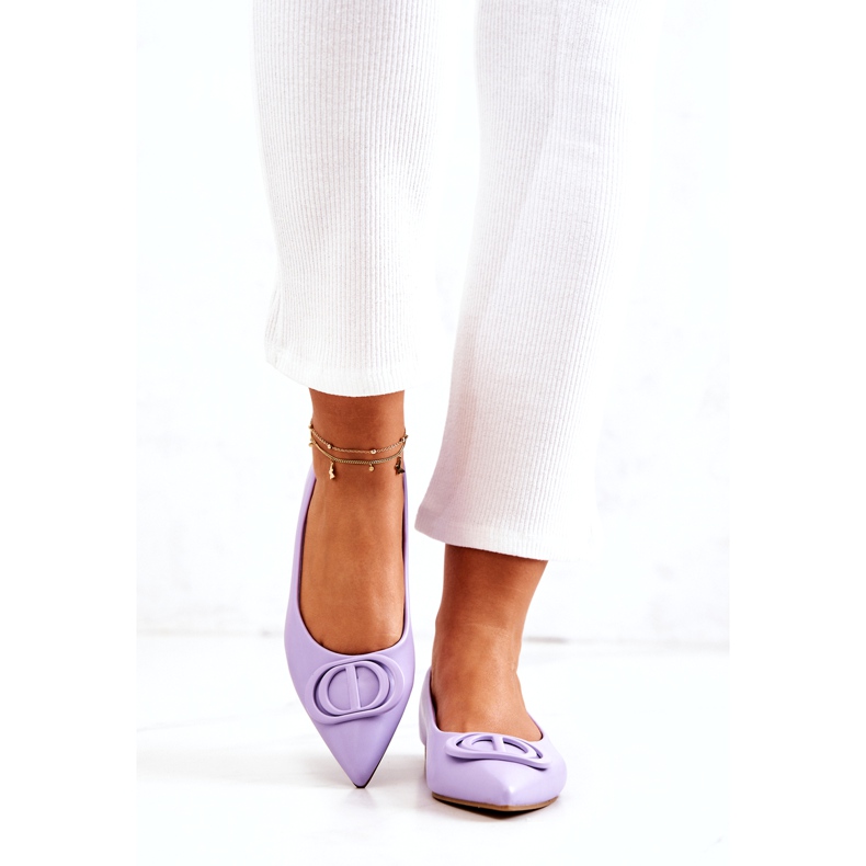 PS1 Ballerine In Pelle In Spitz Violet Rachelle viola 2