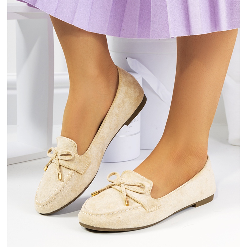 Mocassino beige con fiocco Asselin 1