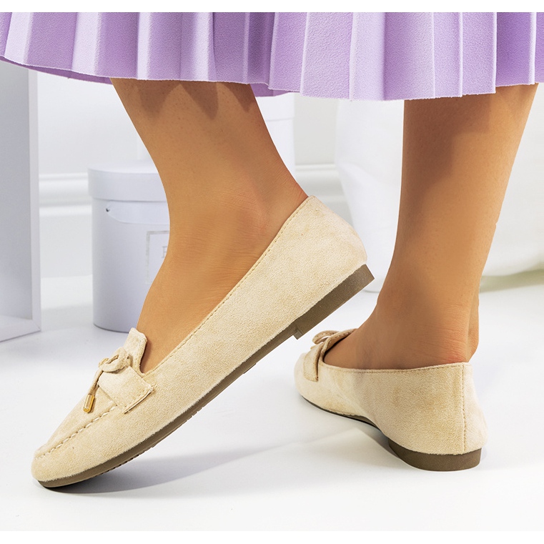 Mocassino beige con fiocco Asselin 2