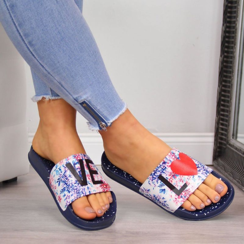 Ciabatte in gomma Big Star W INT1148B blu navy multicolore 2