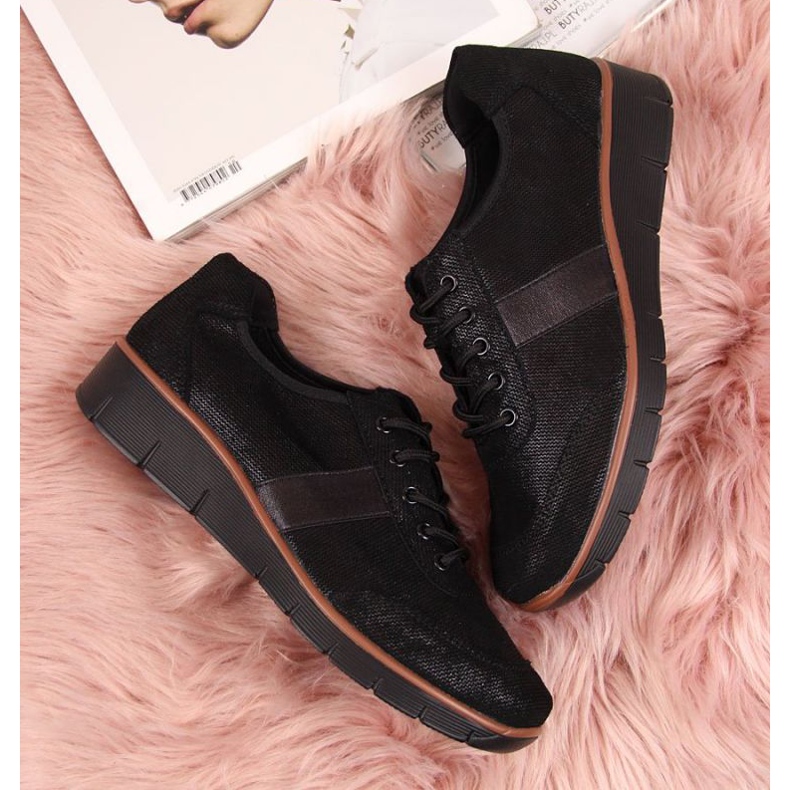 Scarpa in pelle con zeppa Filippo W PAW68A nera nero 2