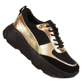 Sneakers sulla piattaforma W.POTOCKI W WOL48 nero d'oro 1