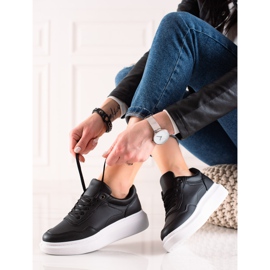 TRENDI Sneakers casual in ecopelle nero 1