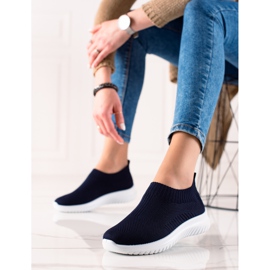 TRENDI Comode scarpe slip-on blu navy 1